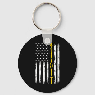 Electrician US Flag Tools for Electricians Key Ring