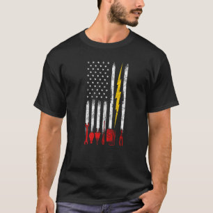 Electrician Us Flag Tools For Electricians T-Shirt