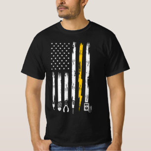 Electrician US Flag Tools for Electricians T-Shirt