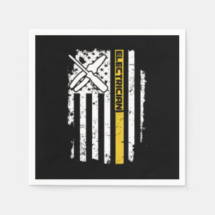 Electrician USA Flag American Electrical Electroni Napkin