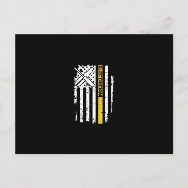Electrician USA Flag American Electrical Gift Postcard (Front)