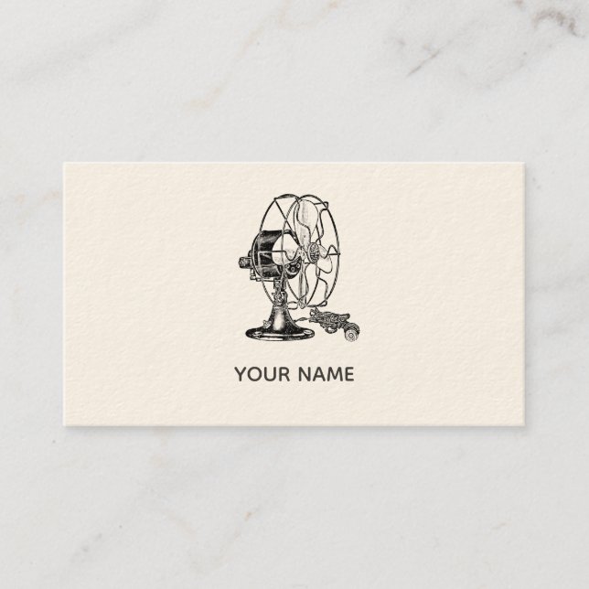 Electrician Vintage Fan Business Card (Front)