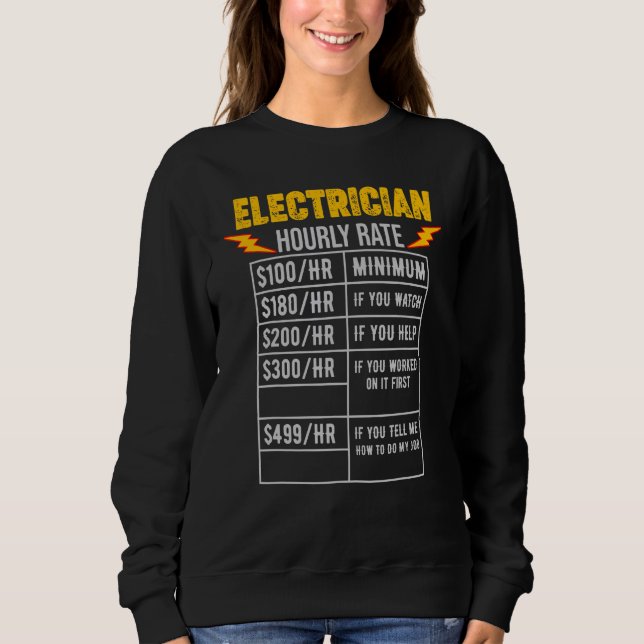 Electrician Wireman Lineman Power Current Expert H Sweatshirt (Front)
