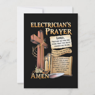 Electrician's prayer Amen Card
