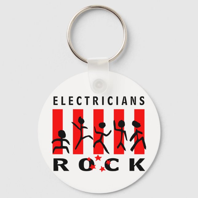Electricians Rock Key Ring (Front)