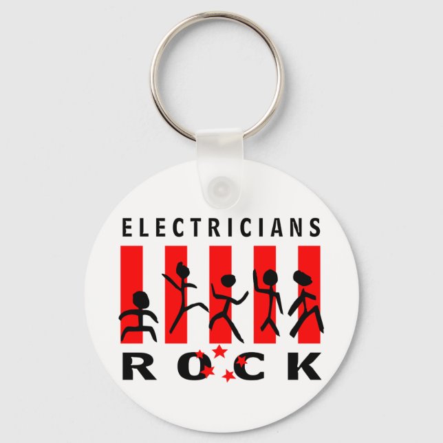 Electricians Rock Key Ring (Front)