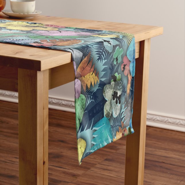 Electricians Tools Hawaiian Tropical Print Short Table Runner (In Situ)