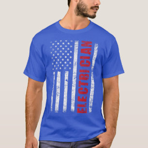 ElectricianUSA Flag Lineman Electrical Worker Repa T-Shirt