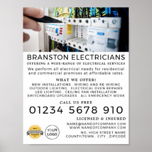 Electricity Box, Electrician Advertising Poster