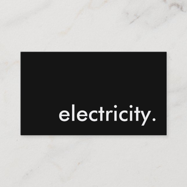 electricity. business card (Front)