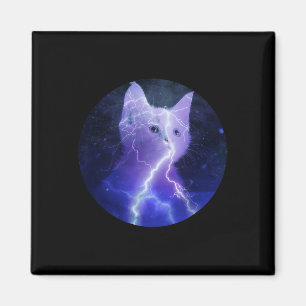Electricity Cat Lightning Graphic Art Cat Mum Magnet
