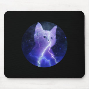 Electricity Cat Lightning Graphic Art Cat Mum  Mouse Pad