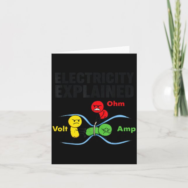 Electricity Explained Funny Geeky Physics Humor Sc Card (Front)