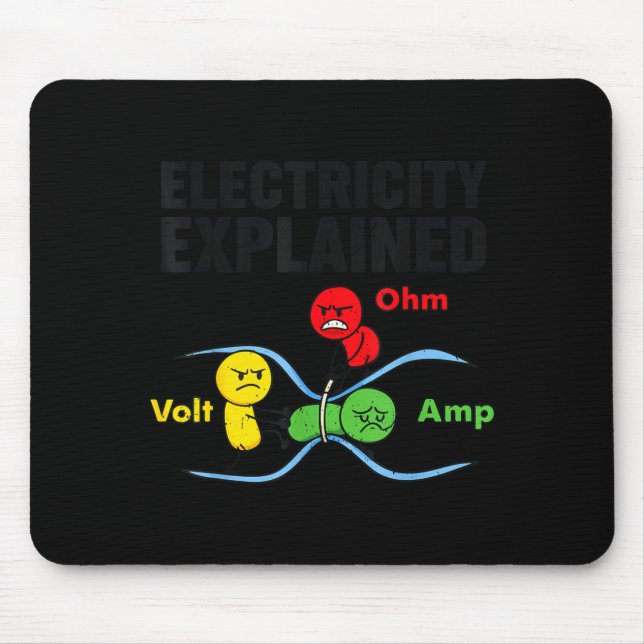 Electricity Explained Funny Geeky Physics Humor Sc Mouse Pad (Front)