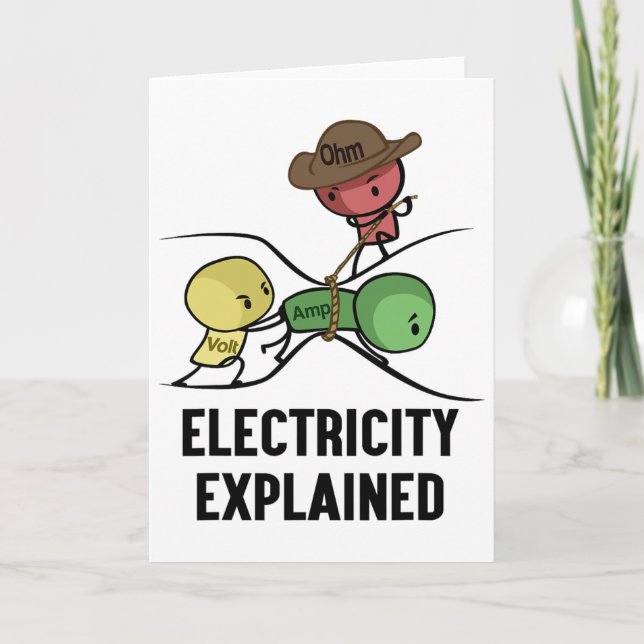 Electricity Explained Physics Nerd Gift I Teacher  Card (Front)