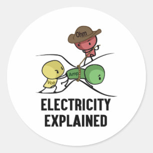 Electricity Explained Physics Nerd Gift I Teacher Classic Round Sticker