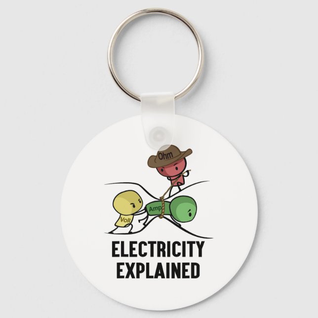Electricity Explained Physics Nerd Gift I Teacher  Key Ring (Front)