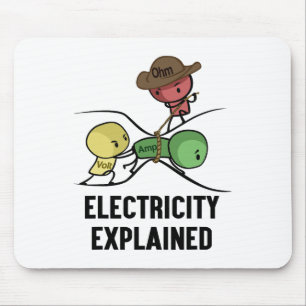 Electricity Explained Physics Nerd Gift I Teacher  Mouse Pad