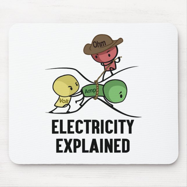 Electricity Explained Physics Nerd Gift I Teacher  Mouse Pad (Front)