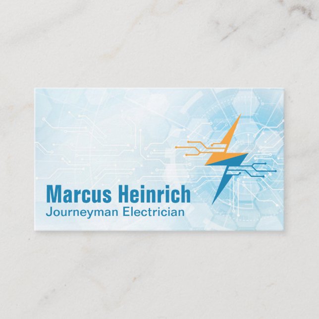 Electricity | Futuristic Background Business Card (Front)