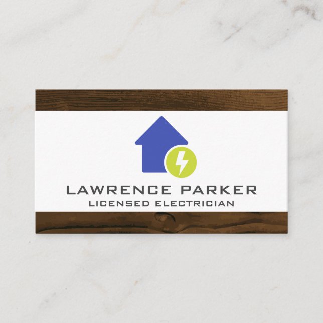Electricity Home Logo Icon Business Card (Front)