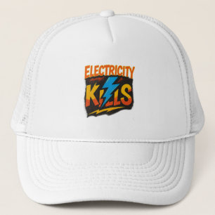 Electricity Kills Bold Graffiti Design Trucker Hat