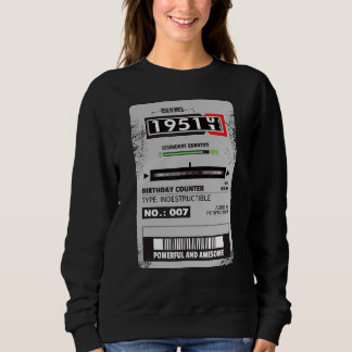 electricity metre Three phase metre birthday 1951 Sweatshirt