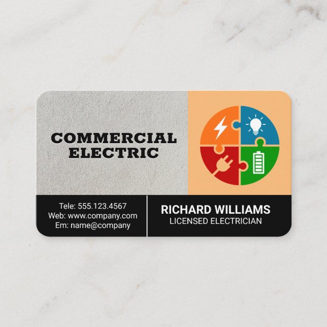 Electricity Power and Energy  Business Card (Front)
