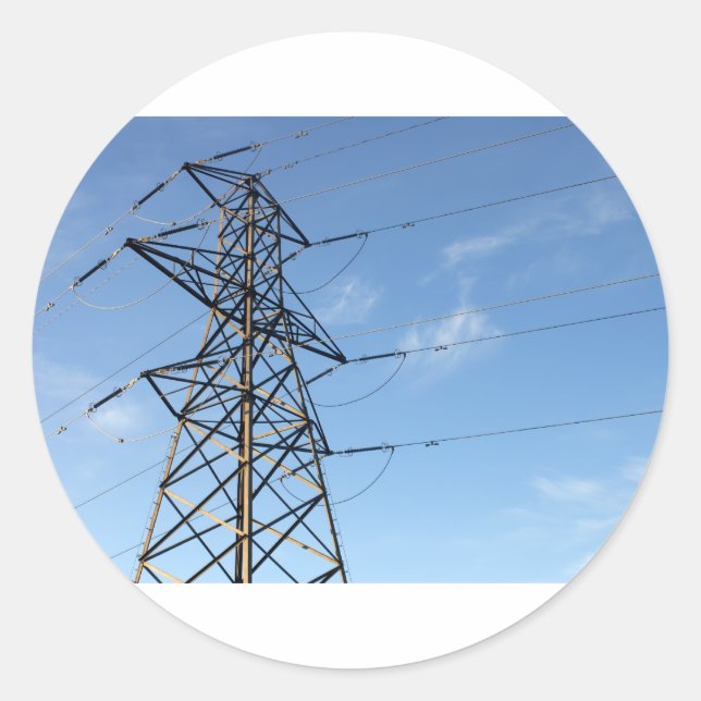 Electricity Pylon Classic Round Sticker (Front)