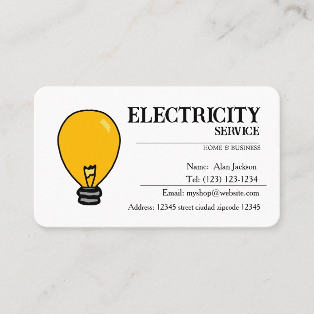ELECTRICITY SERVICES   business cards (Front)