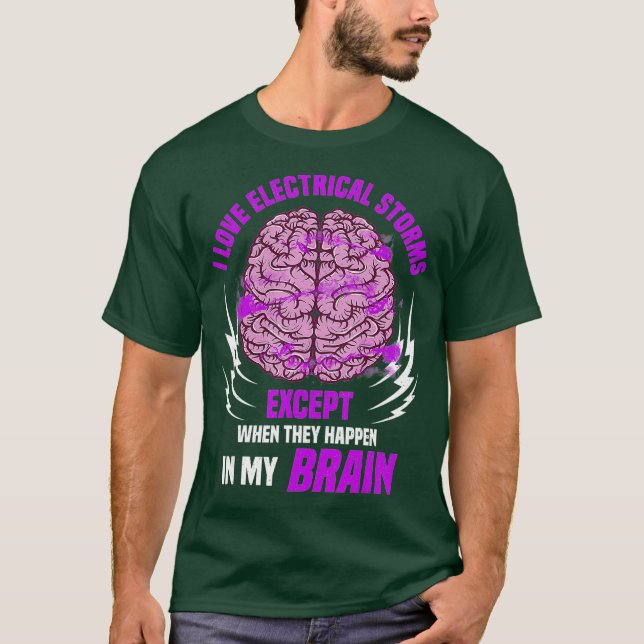 Electricral Storms Epilepsy Funny Epileptic T-Shirt (Front)