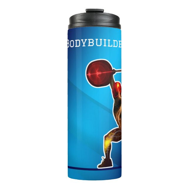 Electrified Bodybuilder personalise with Name Thermal Tumbler (Front)