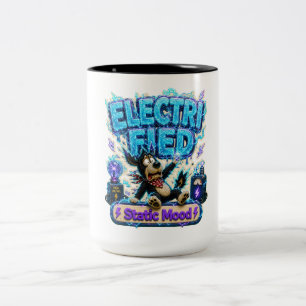 Electrified Static Mood Funny Two-Tone Coffee Mug