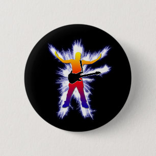 Electrifying Bass Player Graphic 6 Cm Round Badge