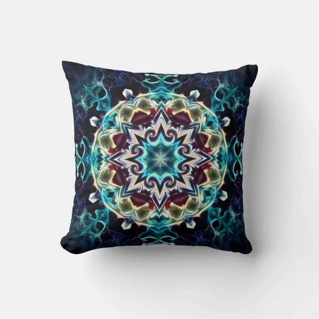 Electrifying Blue Throw Pillow (Front)