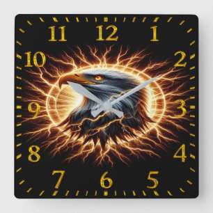Electrifying Eagle Square Wall Clock