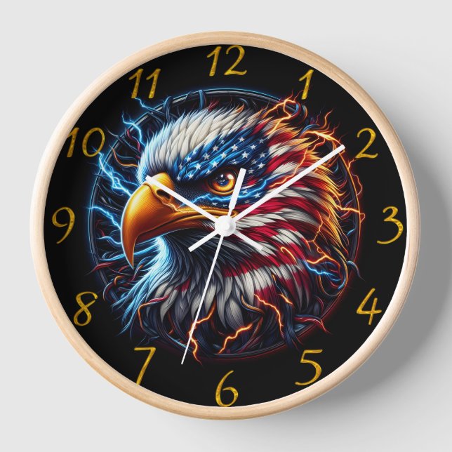 Electrifying Eagles Circle Clock (Front)