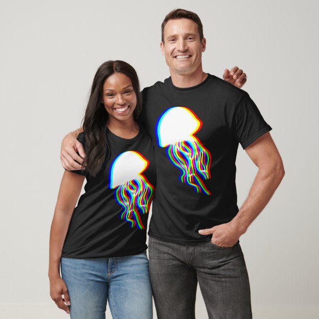 Electrifying Jellyfish EDM Raver Silhouette T-Shirt (Unisex)
