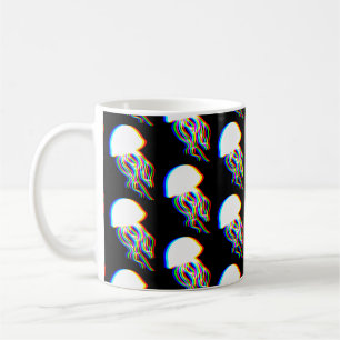 Electrifying Jellyfish EDM Silhouette Patterned Coffee Mug