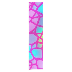 electrifying neon pink short table runner