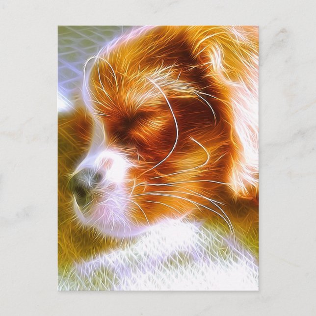 Electrifying Puppy King Charles Spaniel Postcard (Front)