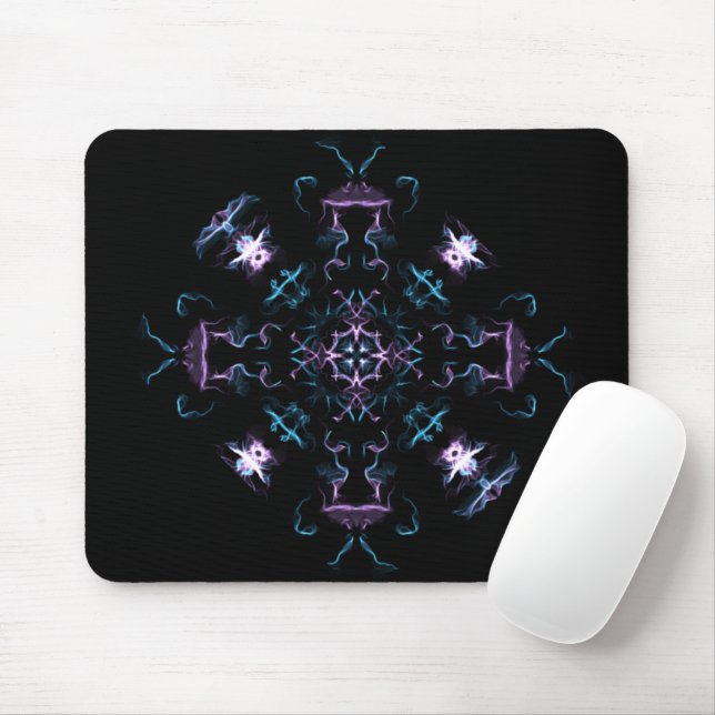 Electrifying Purple and Blue Mandala Mouse Pad (With Mouse)