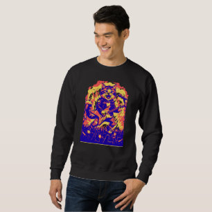 Electrifying Rockstar Cat Playing Guitar Sweatshirt
