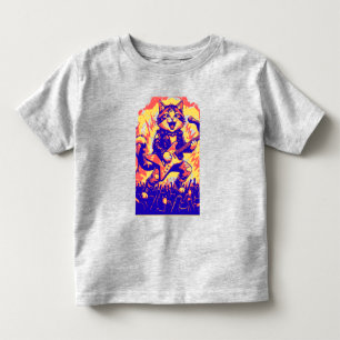 Electrifying Rockstar Cat Playing Guitar  Toddler T-Shirt