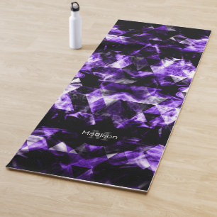 Electrifying ultra violet purple sparkly Monogram Yoga Mat