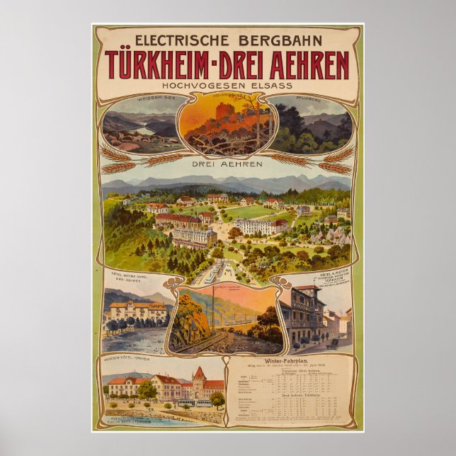 Electrische Bergbahn Türkheim-Drei Aehren, Poster (Front)