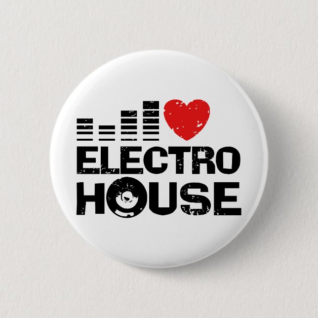 Electro House 6 Cm Round Badge (Front)