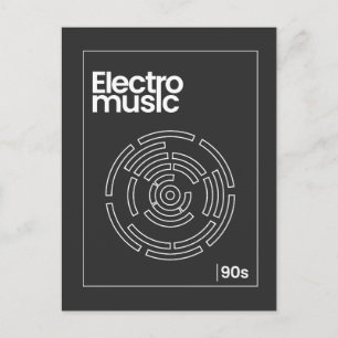 Electro Maze 90s Techno Tee Postcard