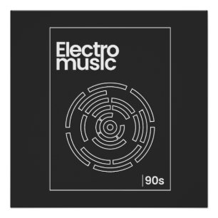 Electro Maze 90s Techno Tee Poster