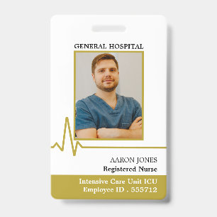Electrocardiogram, Photo Medical ID Badge